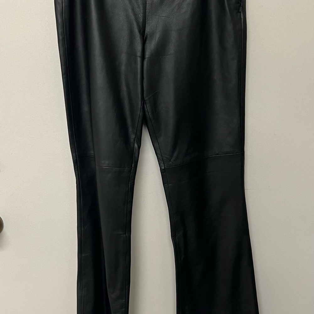 Moda International Black Leather Trousers